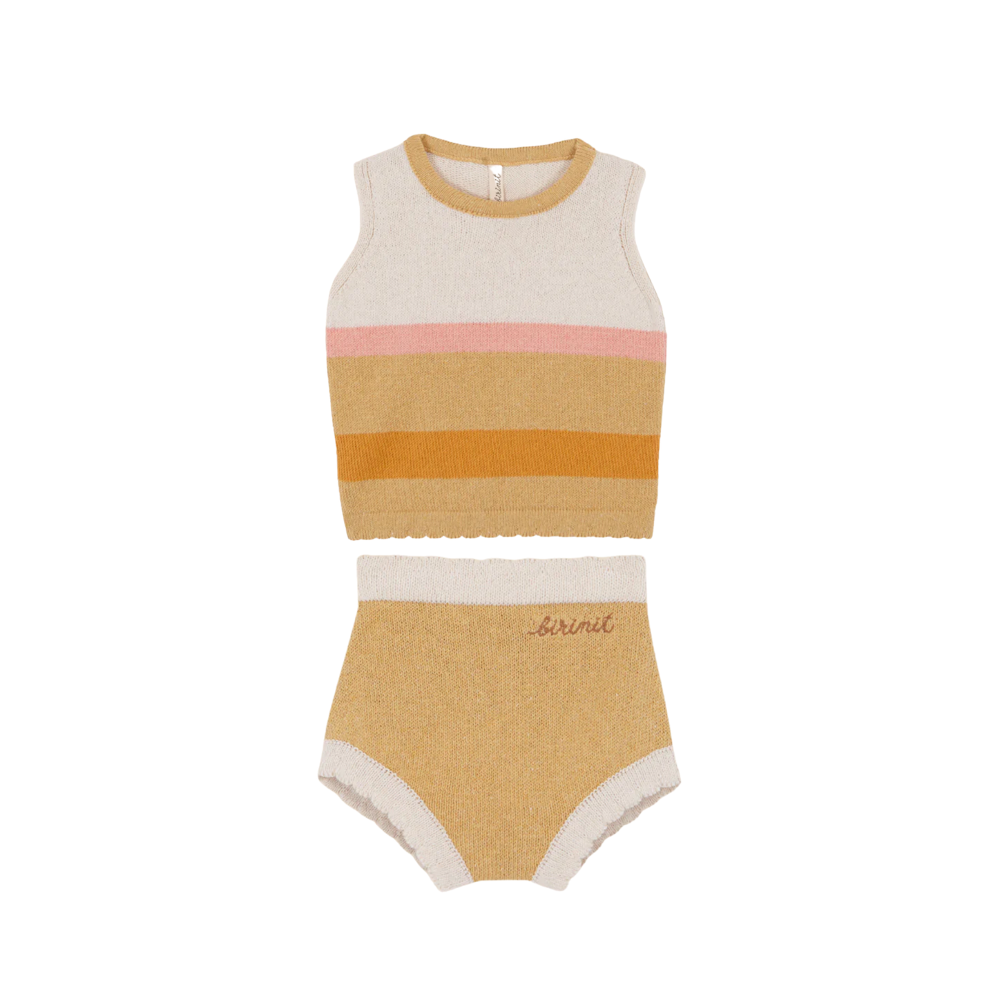 Birinit Sand Stripes Knit Short Set