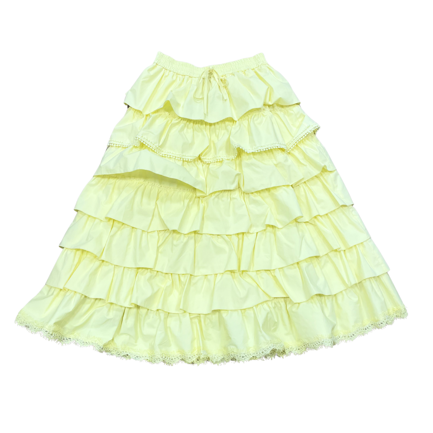 Ermanno Scervino Yellow Poplin Kee Length Skirt