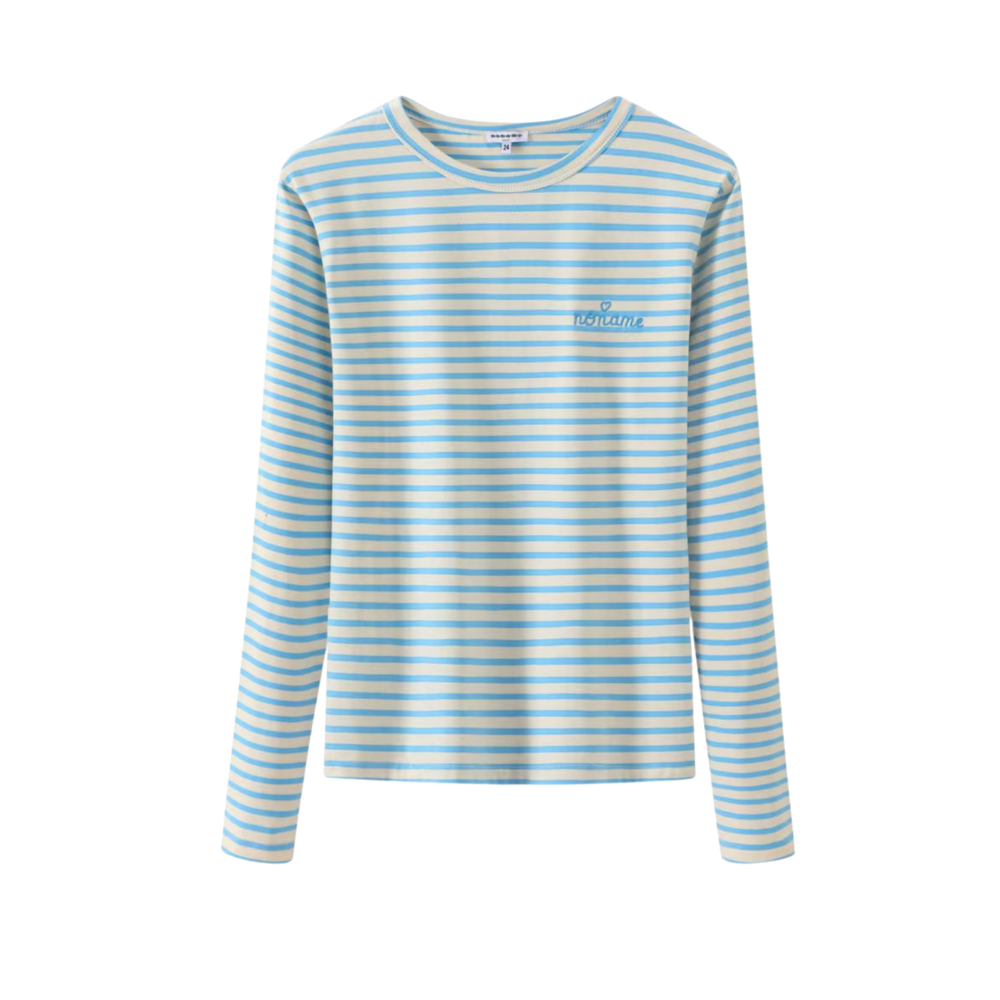 Noname Blue Smile Stripe Long Sleeve Top