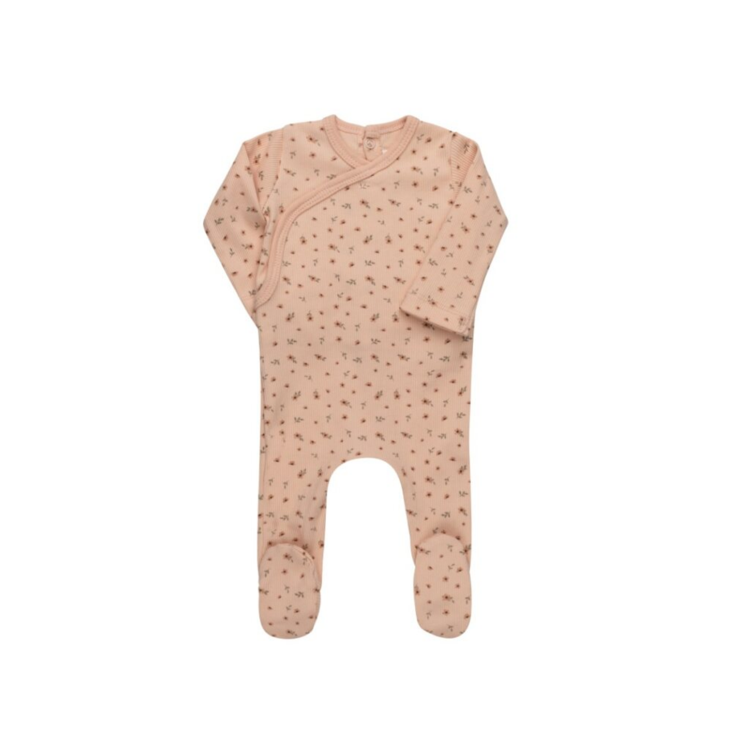 Aurora Pink Floral Rib Collection Footie