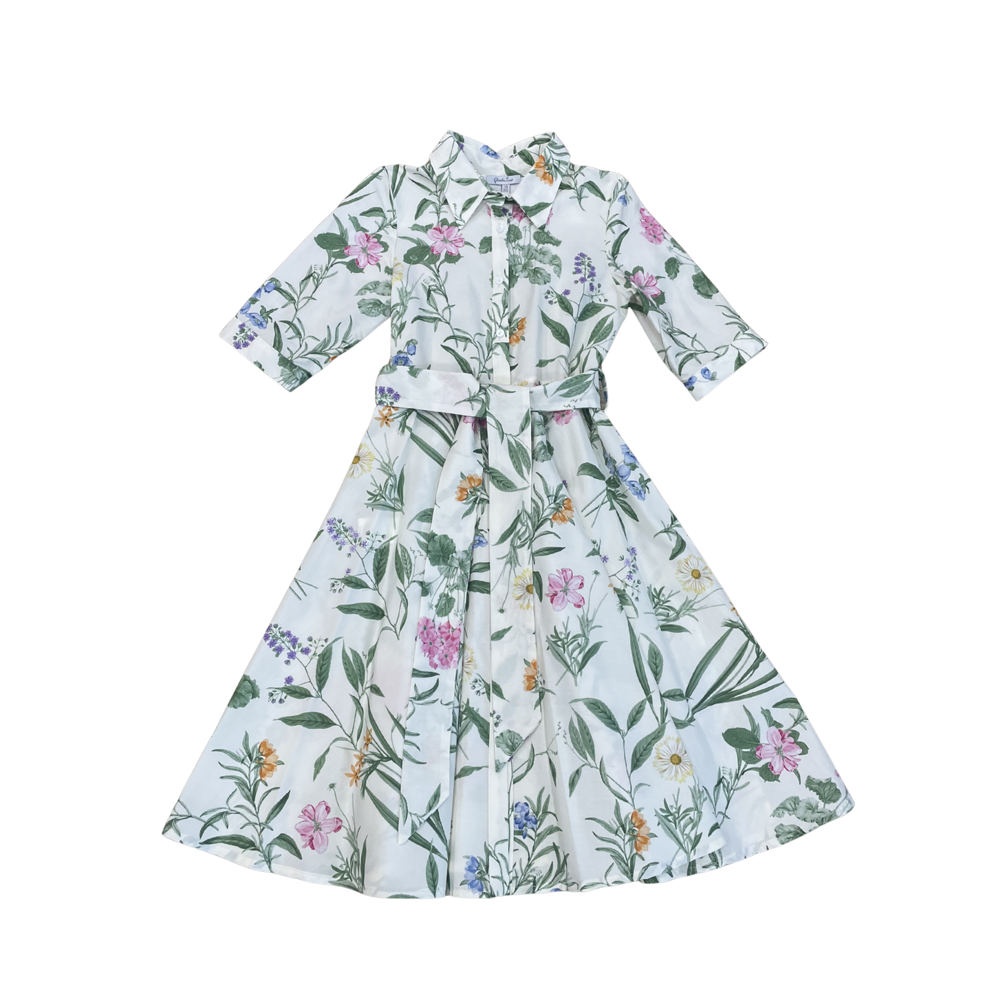 Piccola Ludo Green/Ecru Multi Floral Dress