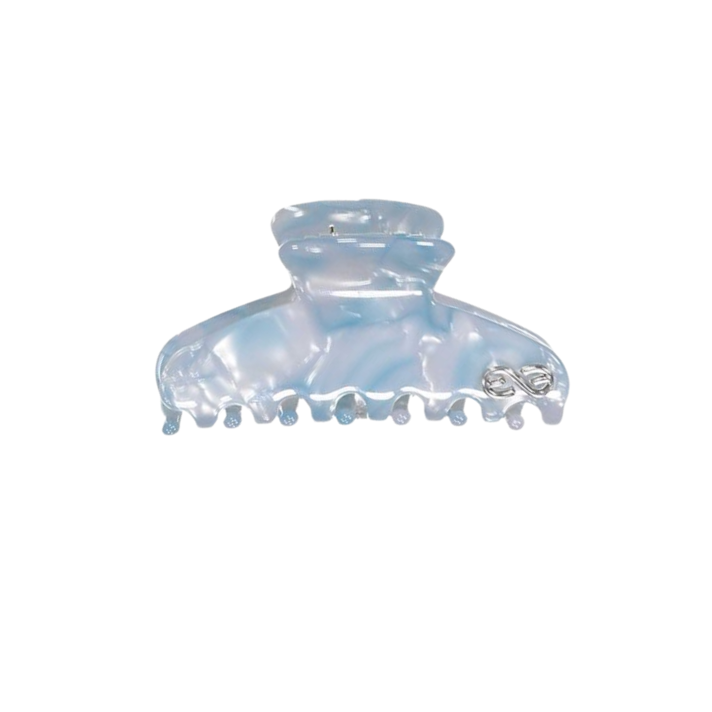 Knot Blue Glass Seaglass Claw Clip