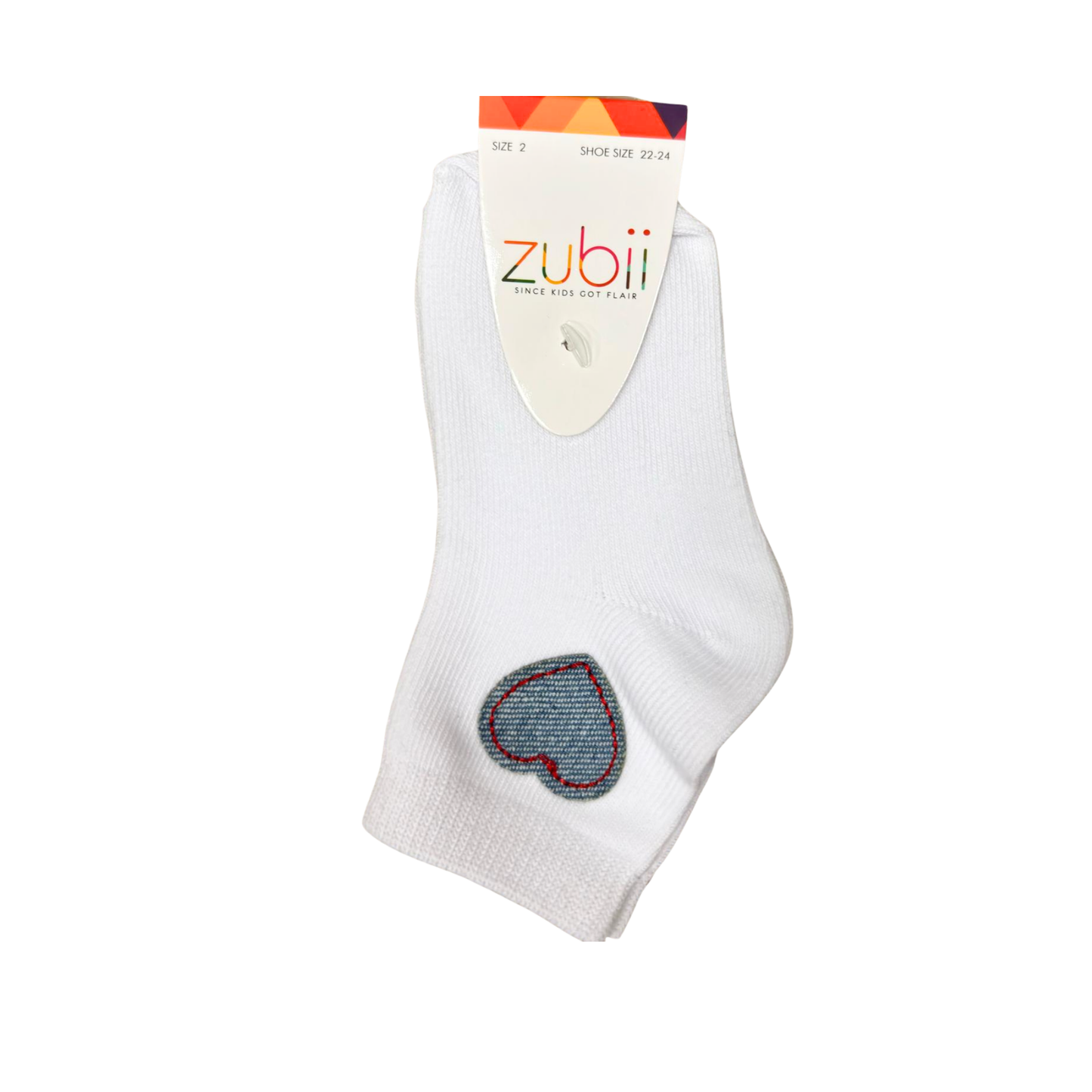 Zubii 5 White Denim Heart Ankle
