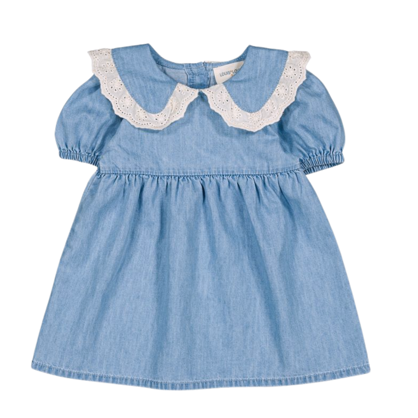 Louis Louise Light Blue Henrietta Chambray Short Sleeve Dress
