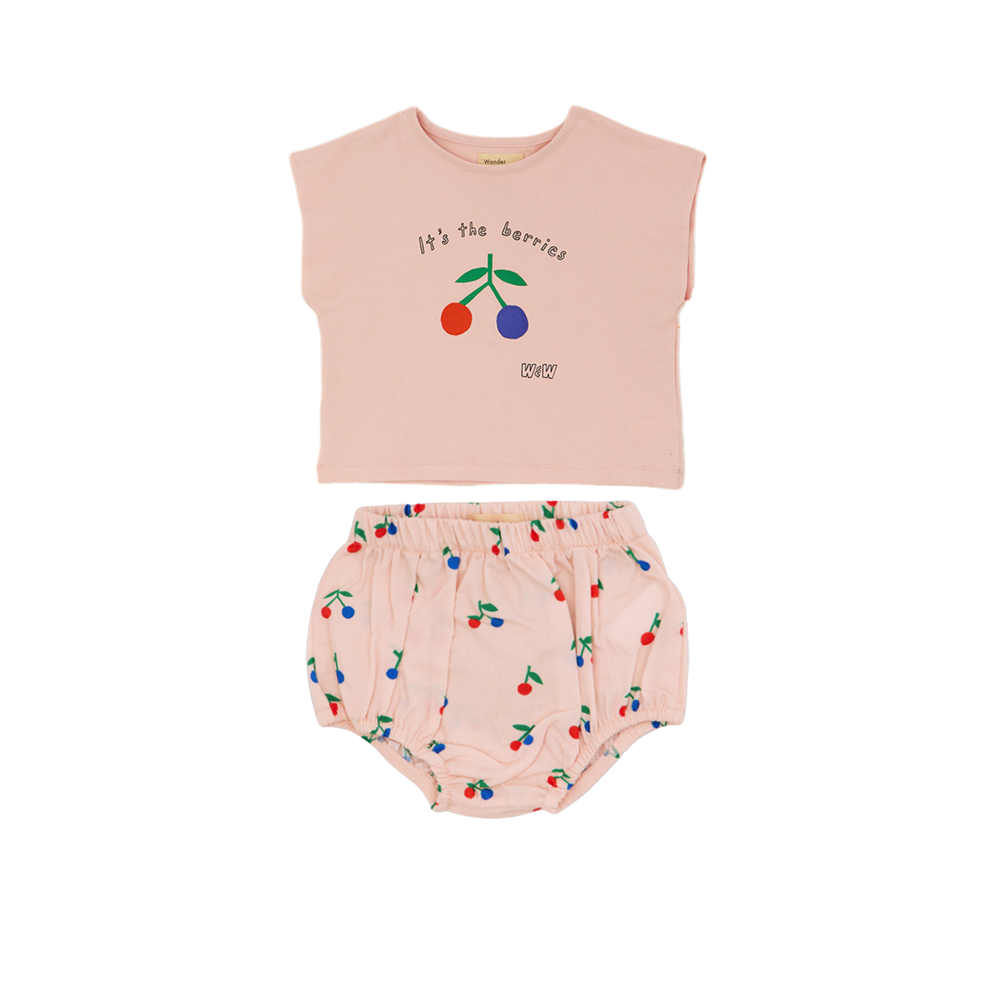 Wander & Wonder cream ditsy Square Blossom Bloomer Set