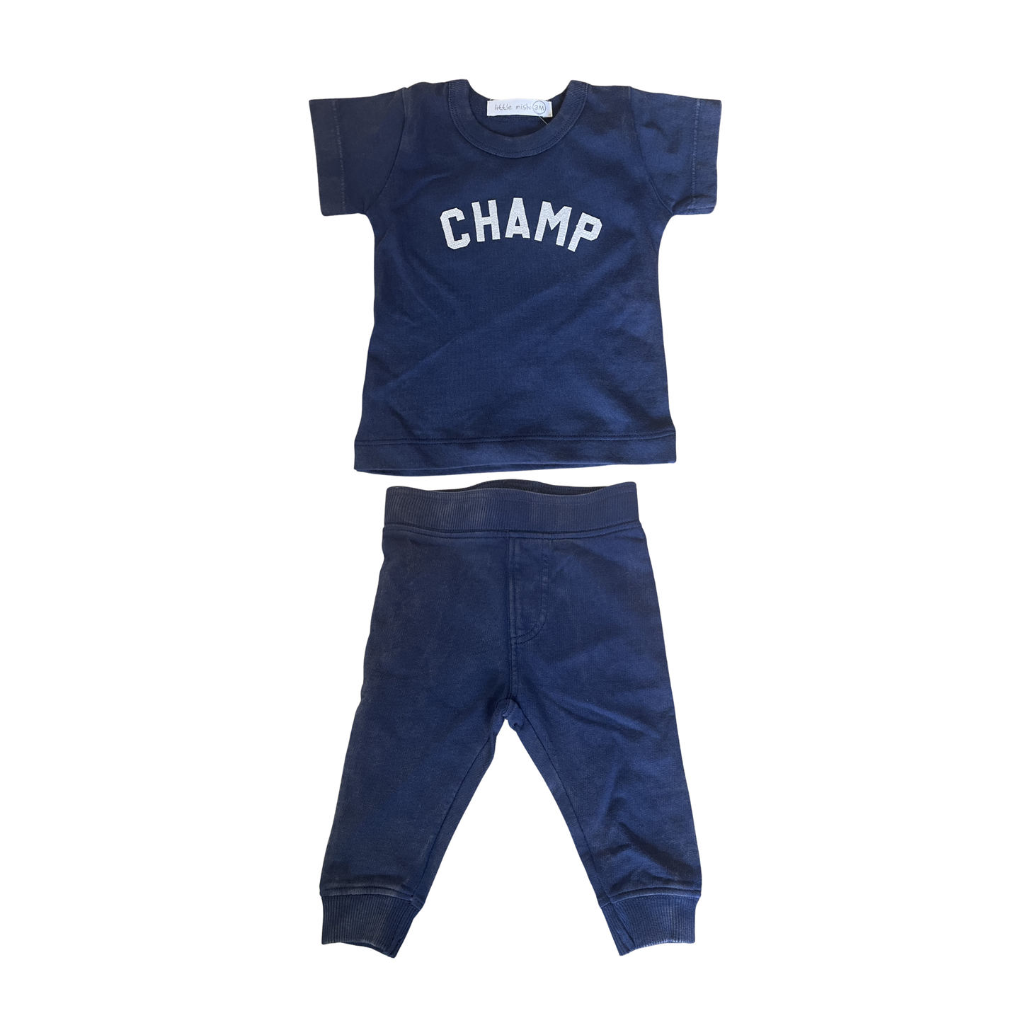Little Mish Navy Sporty Word Pants Set