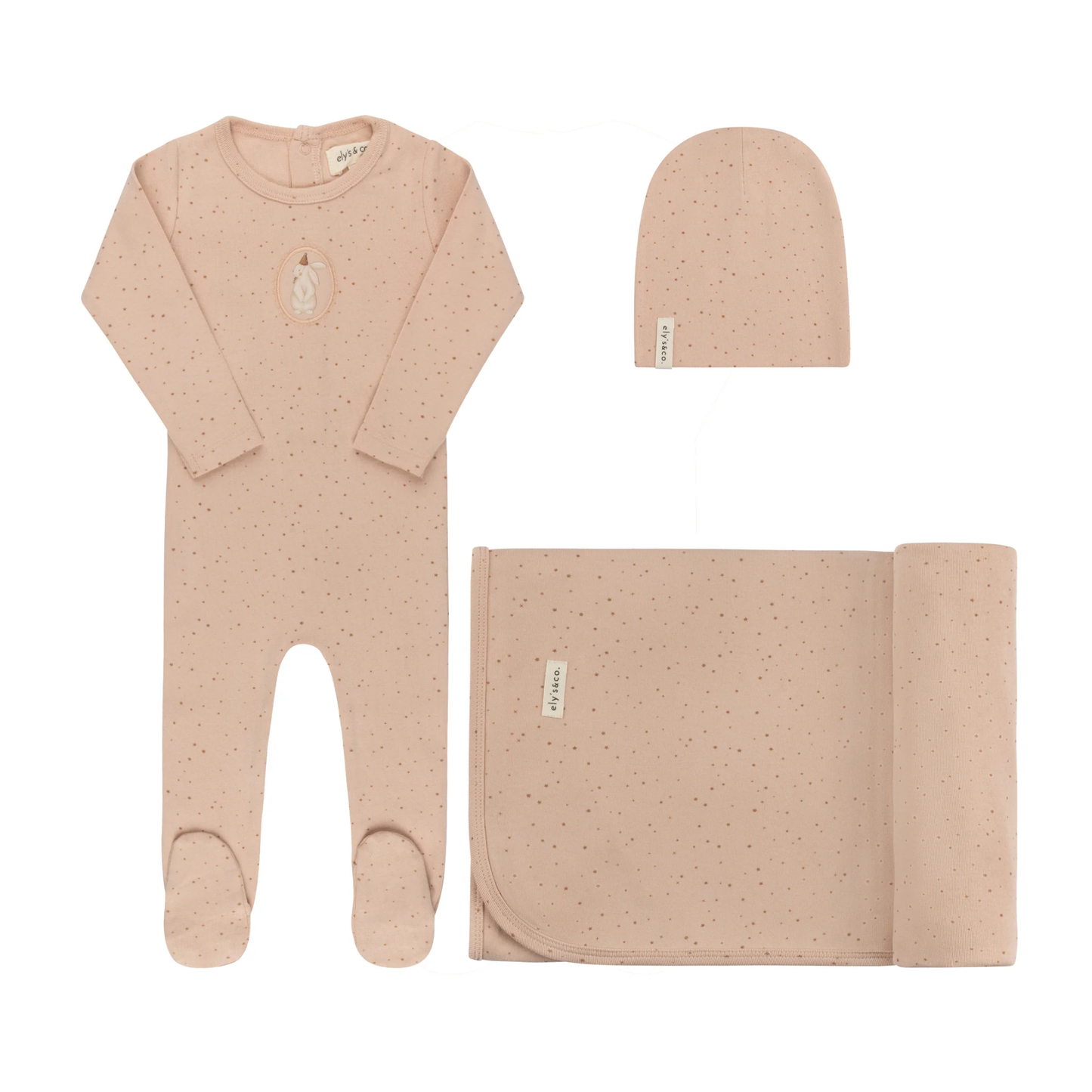 Ely's & Co Pink Cotton Bunny Collection Take Me Home Set