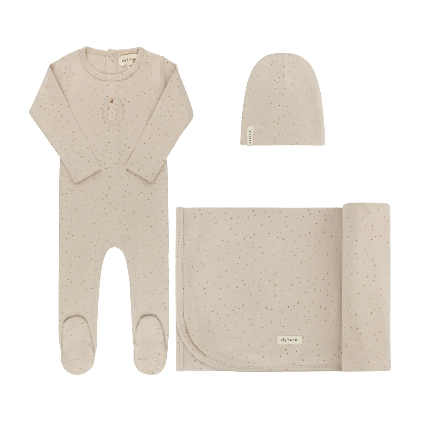 Ely's & Co Tan Cotton Bunny Collection Take Me Home Set