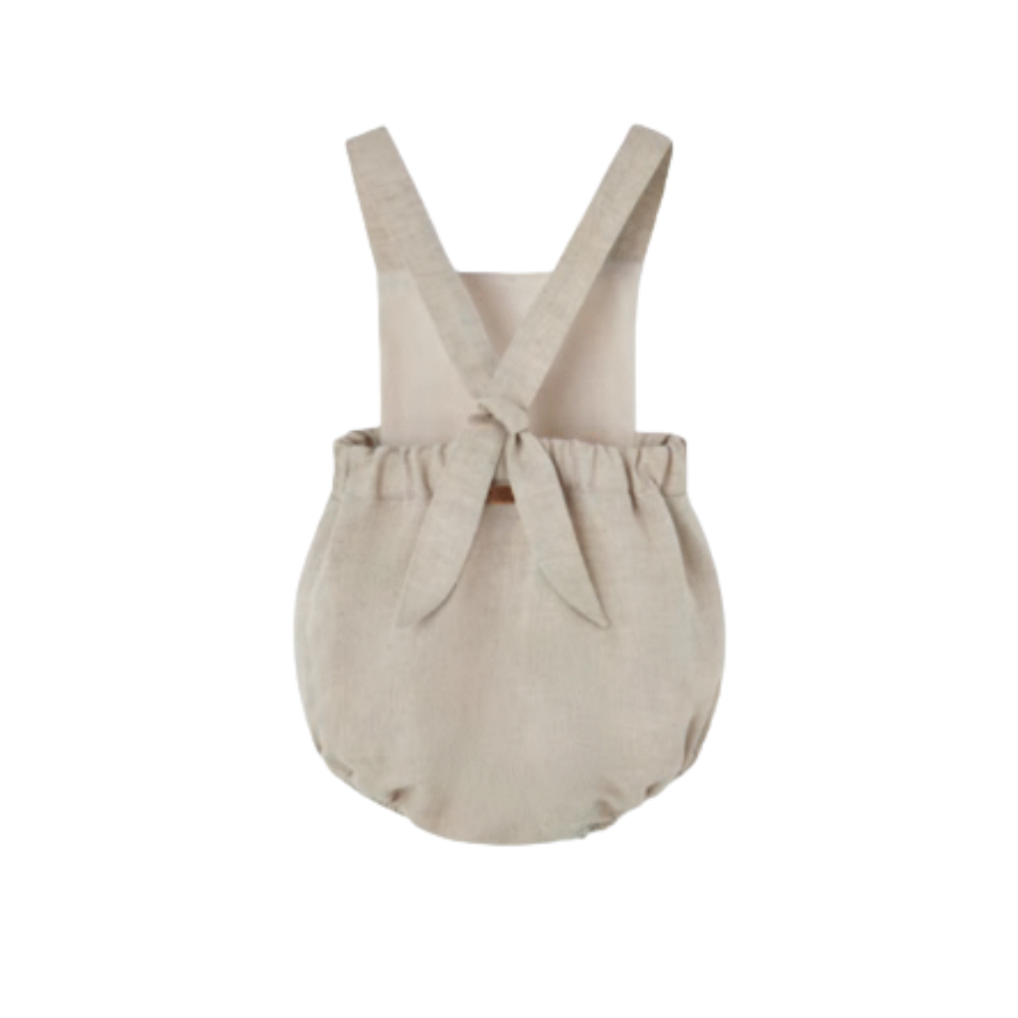 Popelin Sand Linen Straps Romper