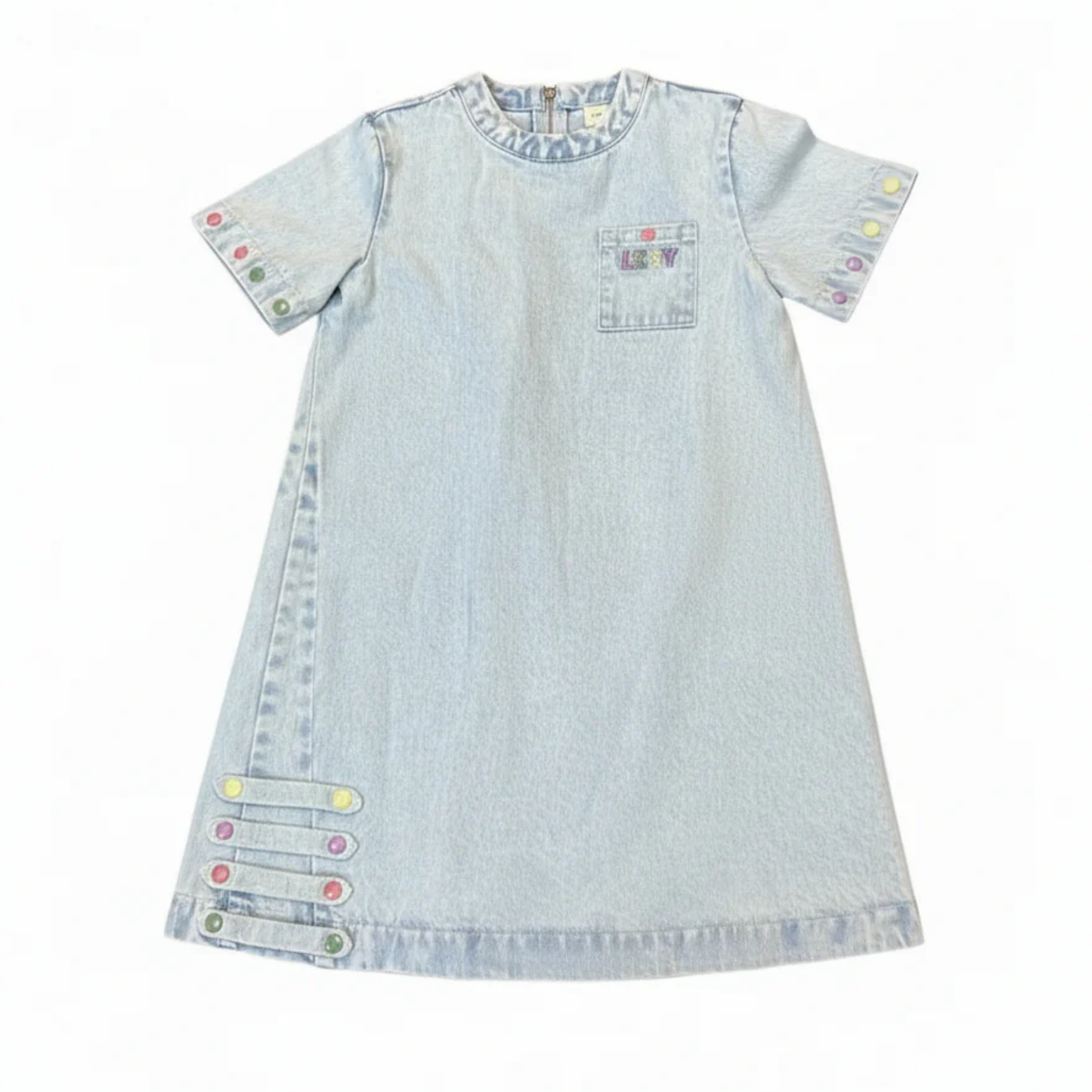 Limited Edition Light Blue Denim Snap Dress