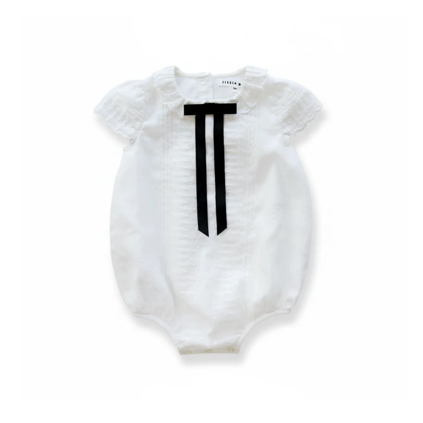 Little Parni White Evening Bow Romper