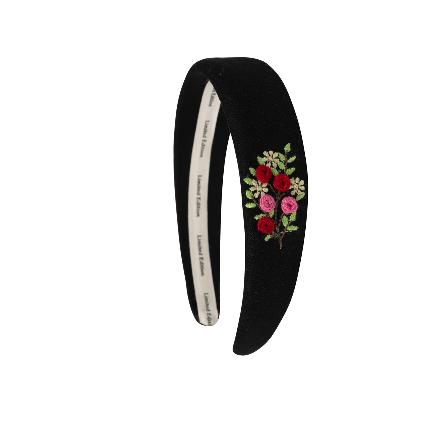 Limited Edition Black Floral Embroidered Headband