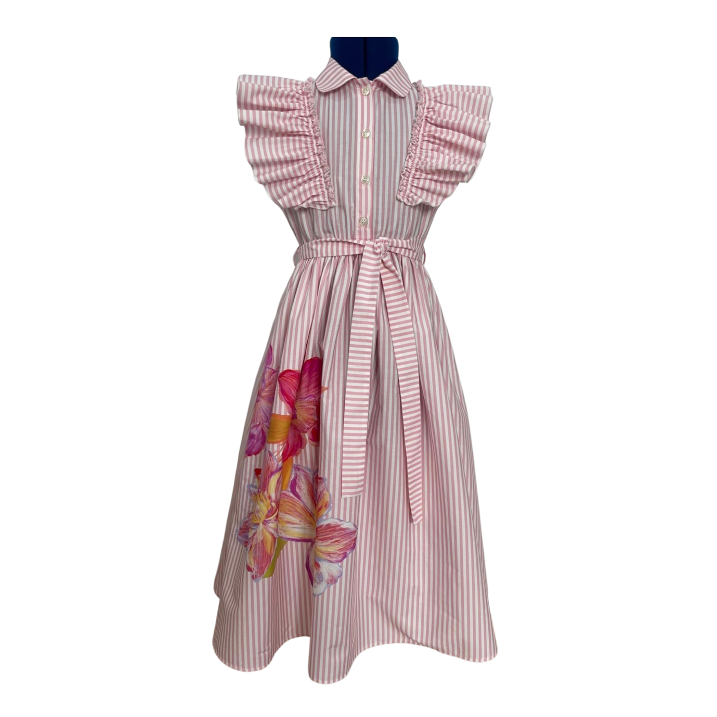 Olivia Rohde Pink Floral Ruffle Dress
