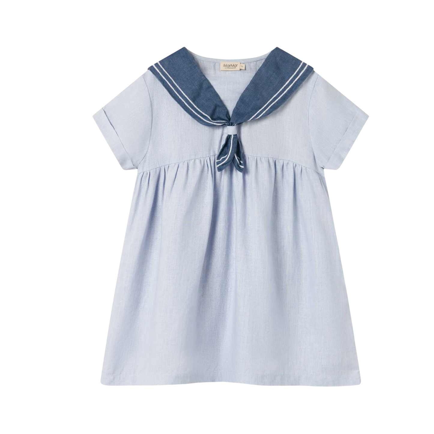 Marmar Blue Mist Dresea Linen Short Sleeve Dress