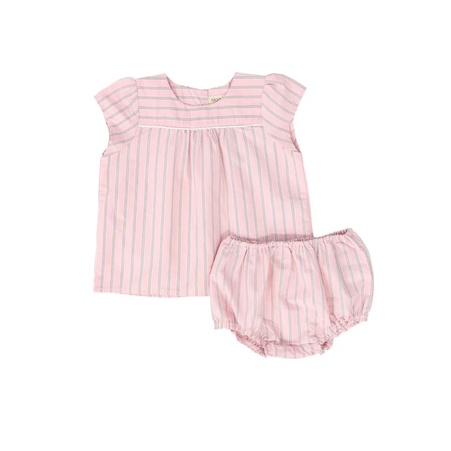 Marmar Bonbon Pink Stripes Tuss Sleeveless Bloomer Set