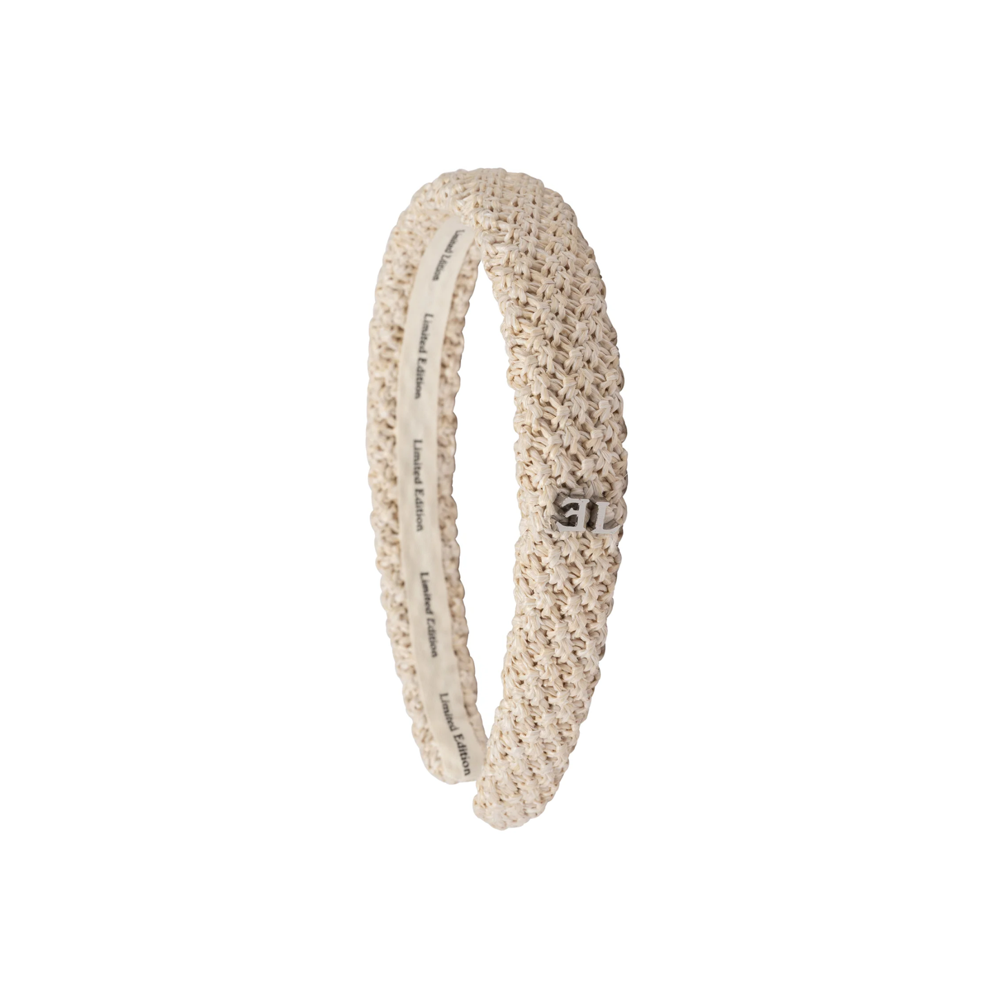 Limited Edition Pale Beige Crochet Raffia Headband Thin