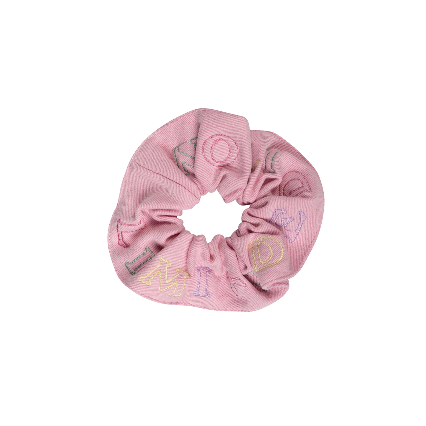 Limited Edition Pale Pink Embroidered Logo Scrunchie