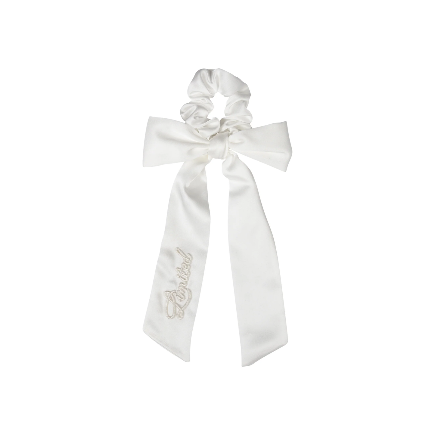 Limited Edition White Monochromatic Satin Hair Tie