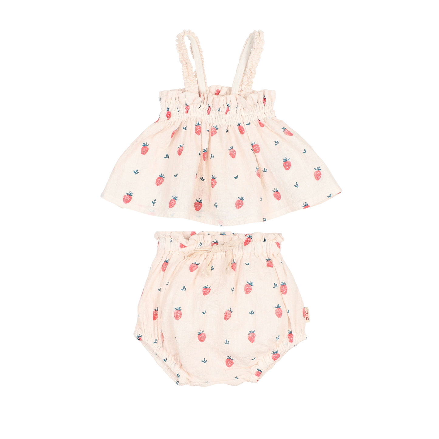 Buho Cream Pink Strawberry Bloomer Set