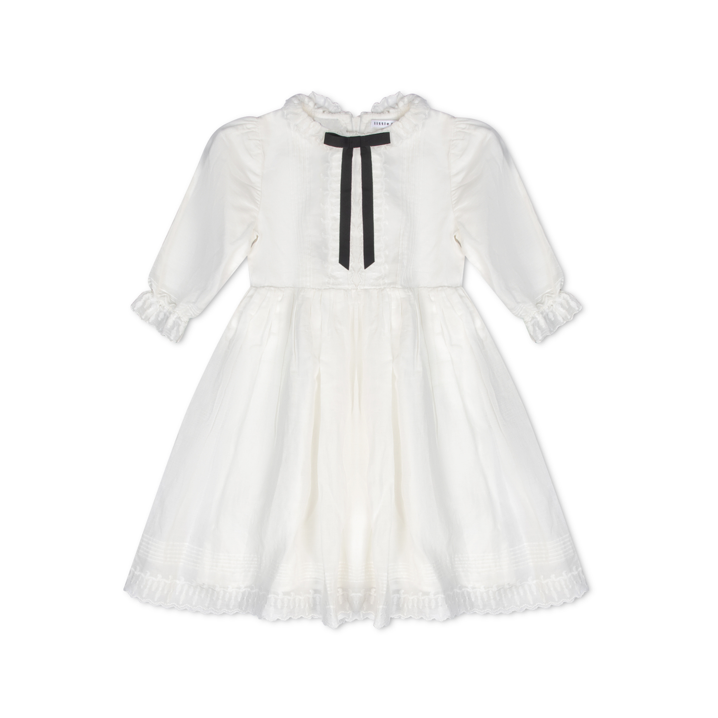 Little Parni White Evening Bow Long Dress