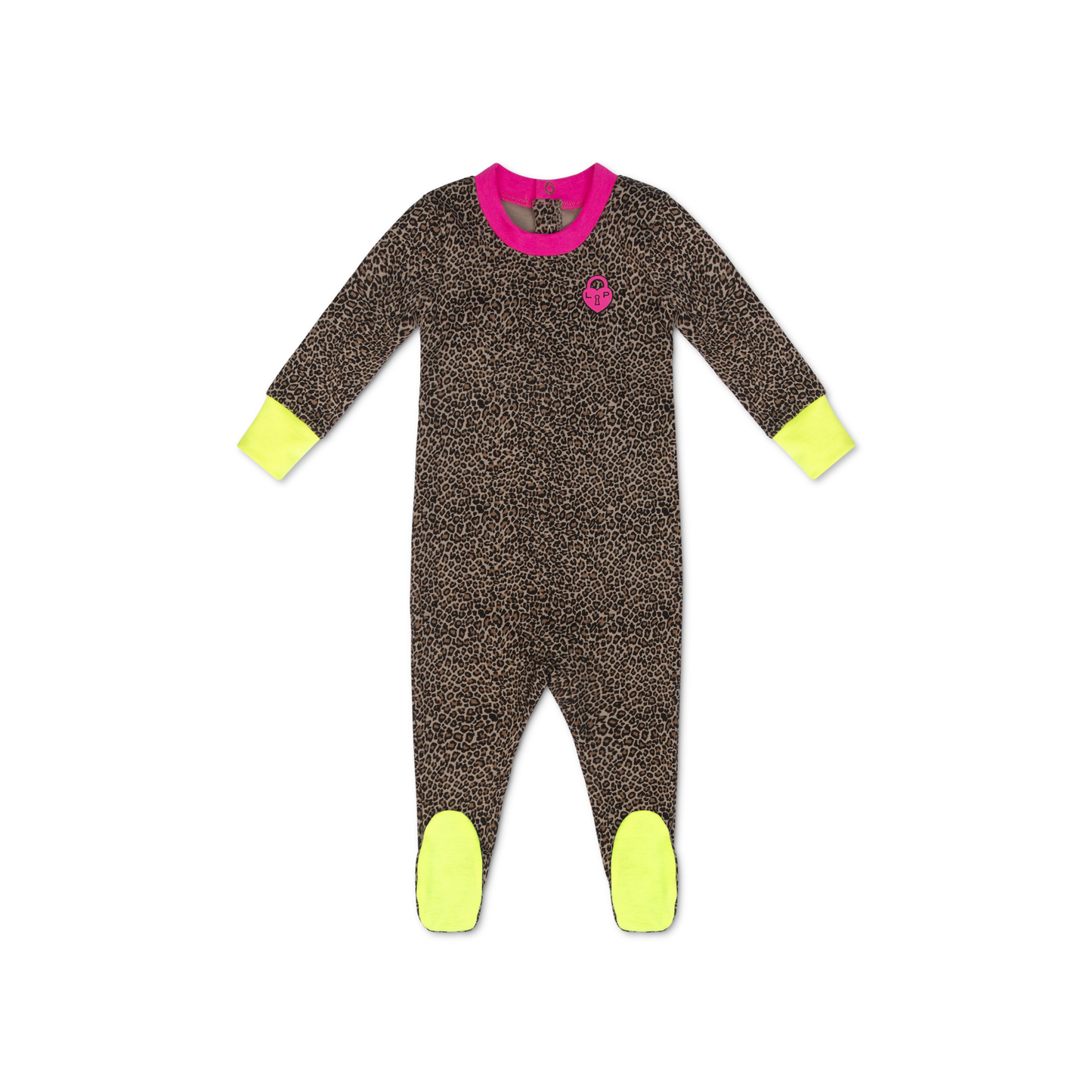 Little Parni Leopard / Hot Pink Leopard Footie