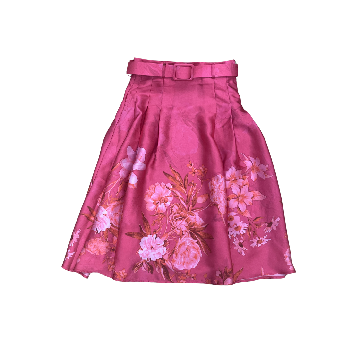 Christina Rohde Hot Pink Floral Knee Length Skirt