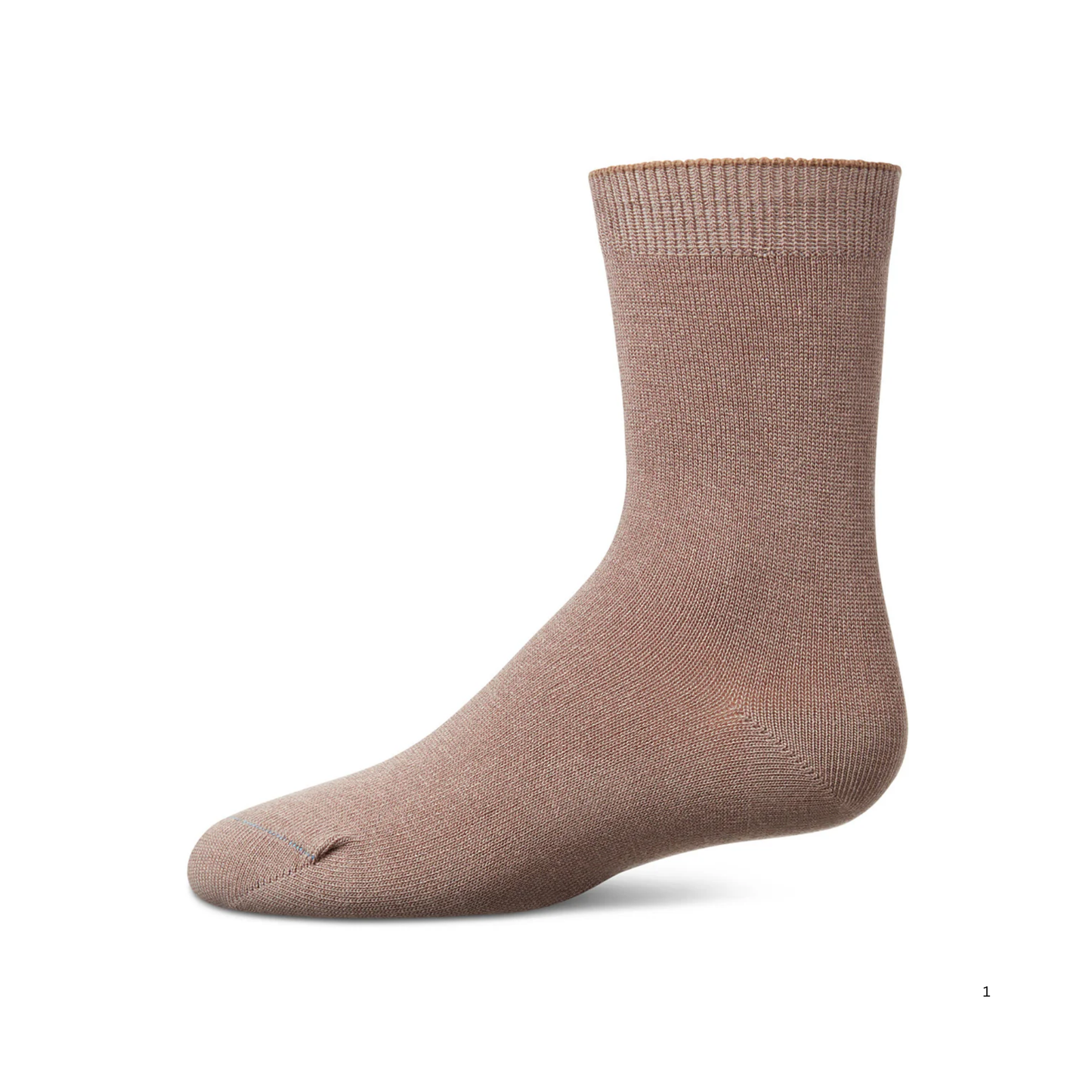 Memoi Toddlers and Kids Basic Soft Rayon from Bamboo Crew Socks Taupe Gray - Mk-6166