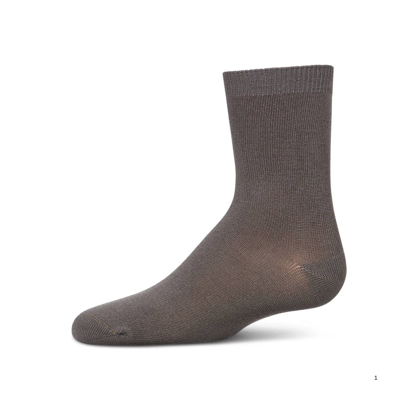Memoi Toddlers and Kids Basic Soft Rayon from Bamboo Crew Socks Steel Gray - Mk-6166