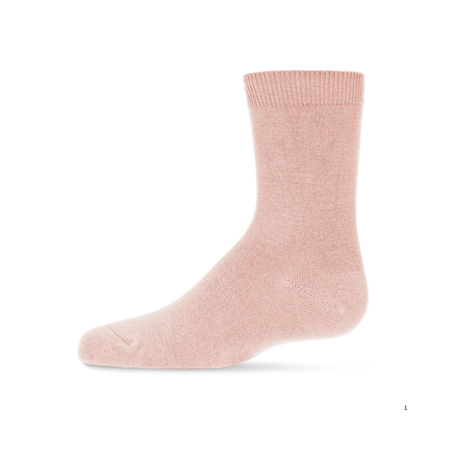 Memoi Toddlers and Kids Basic Soft Rayon from Bamboo Crew Socks Petal Pink - Mk-6166