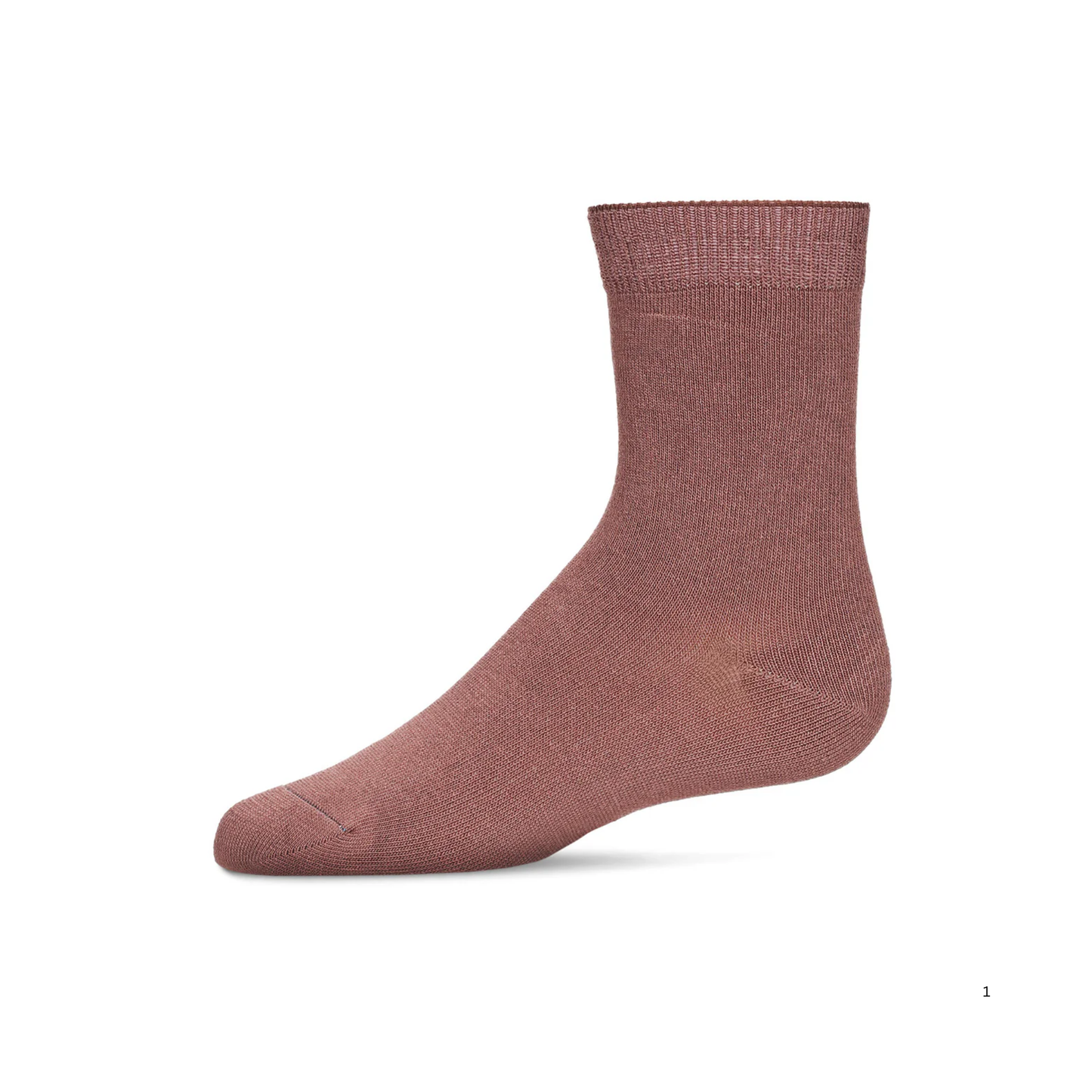 Memoi Deep Mauve Toddlers and Kids Basic Soft Rayon from Bamboo Crew Socks
