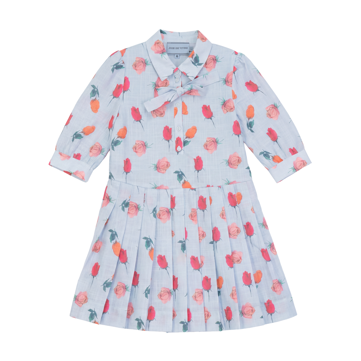 Joie De Vivre Blue Loose Dress With Pleats