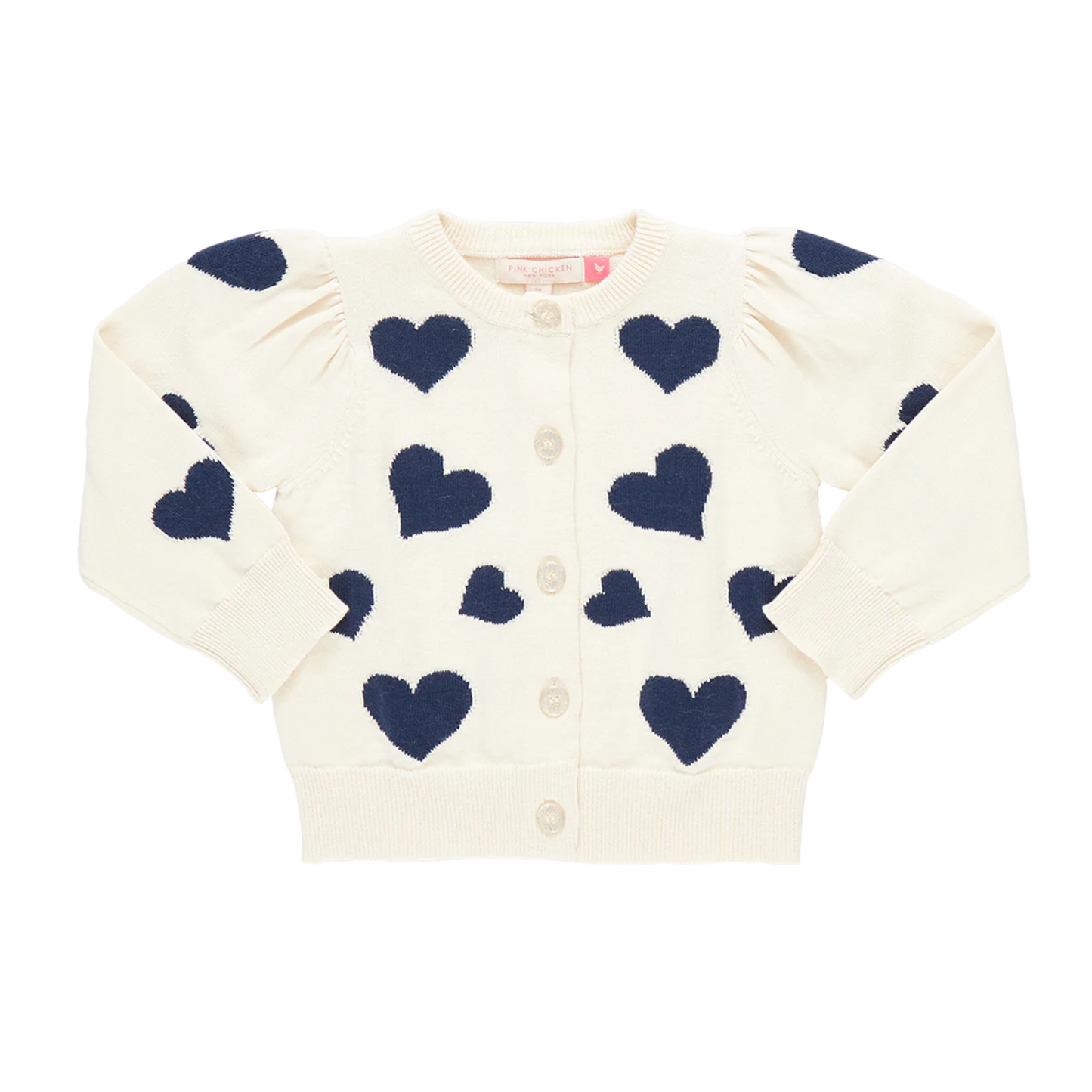 Pink Chicken Tossed Hearts Sweater
