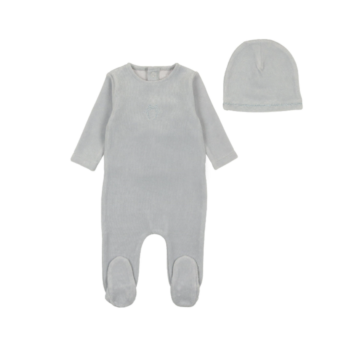 Bee And Dee Classic Velour Bow Wreath Footie