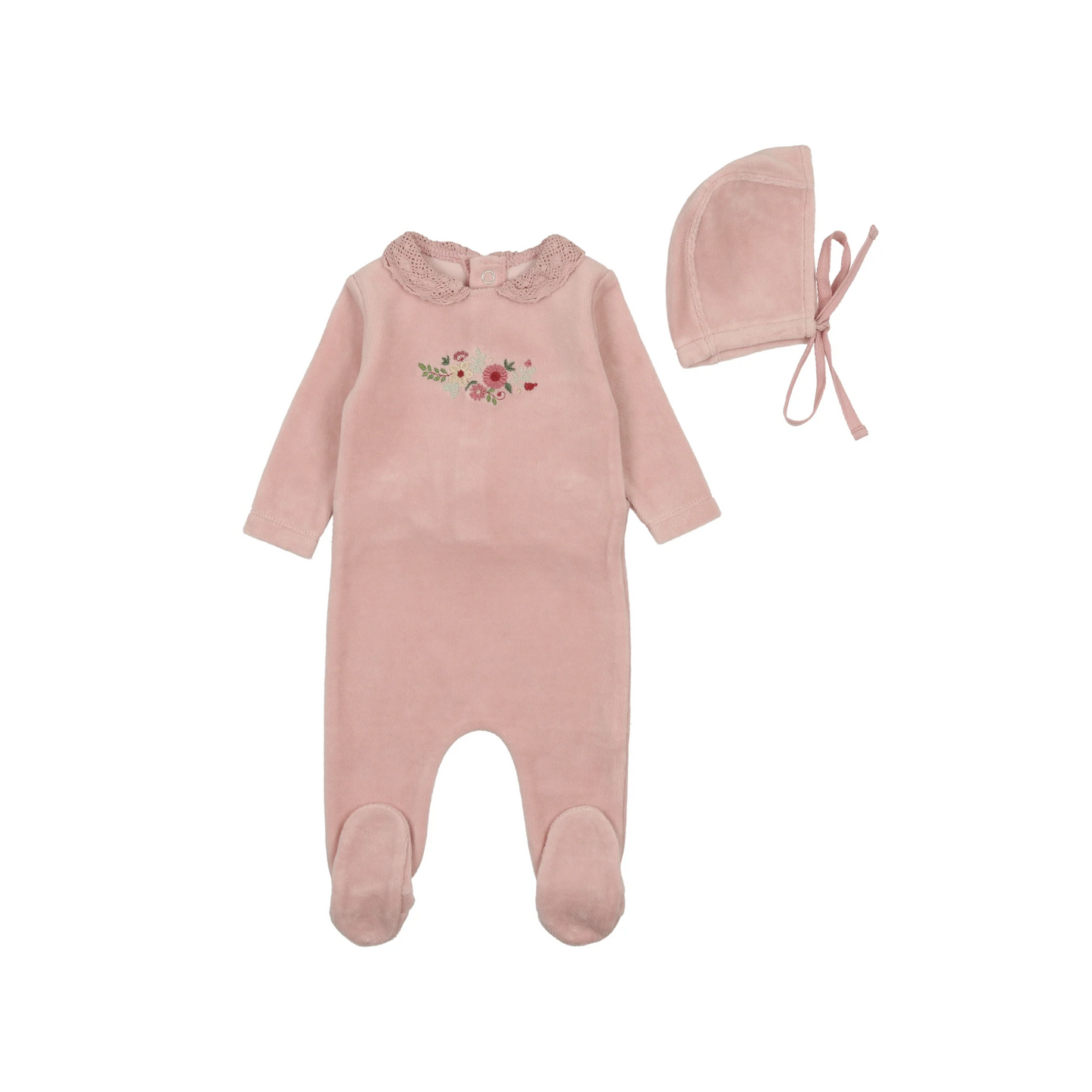 Bee And Dee Embroidered Flowers Footie