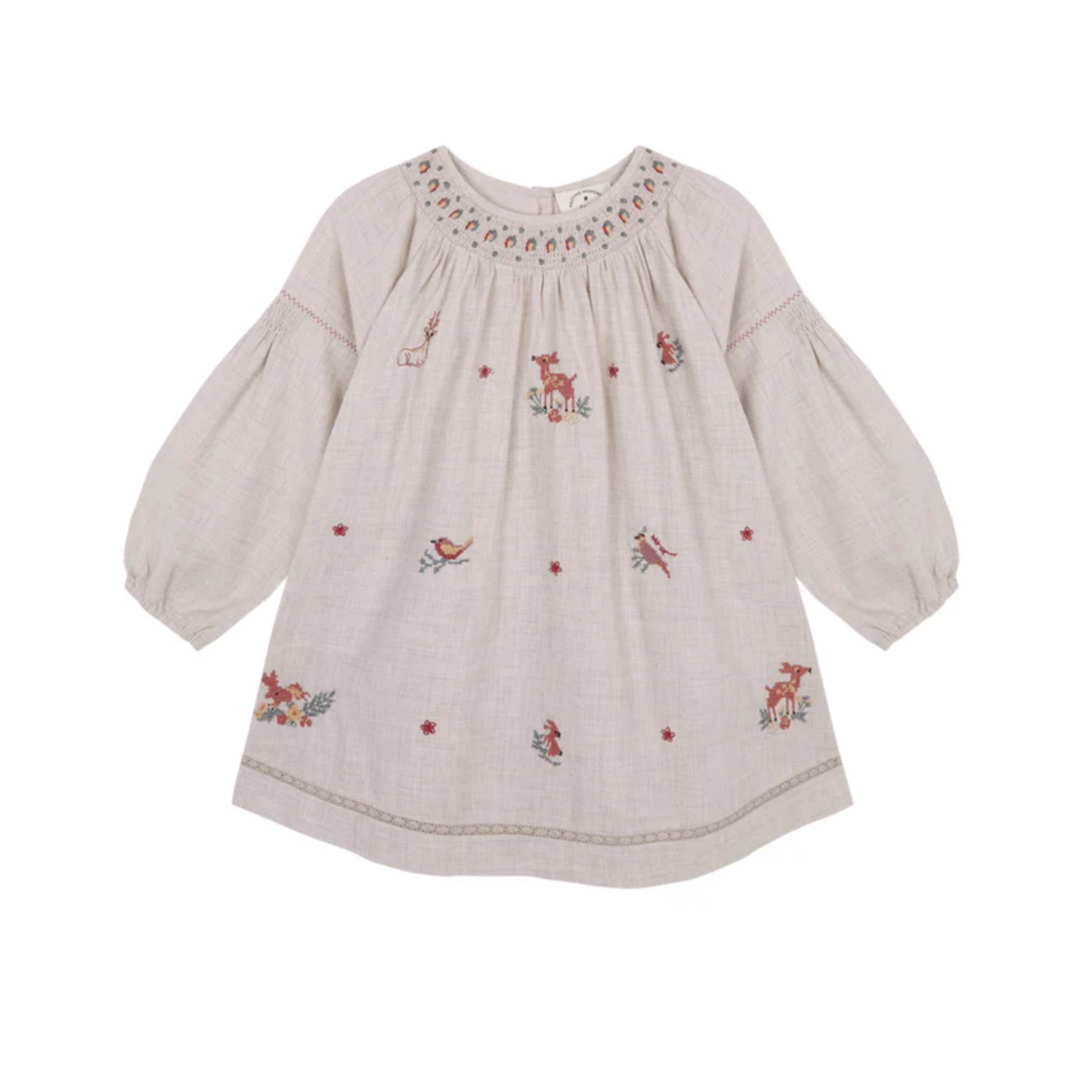 Birinit Deer Embroidered Dress