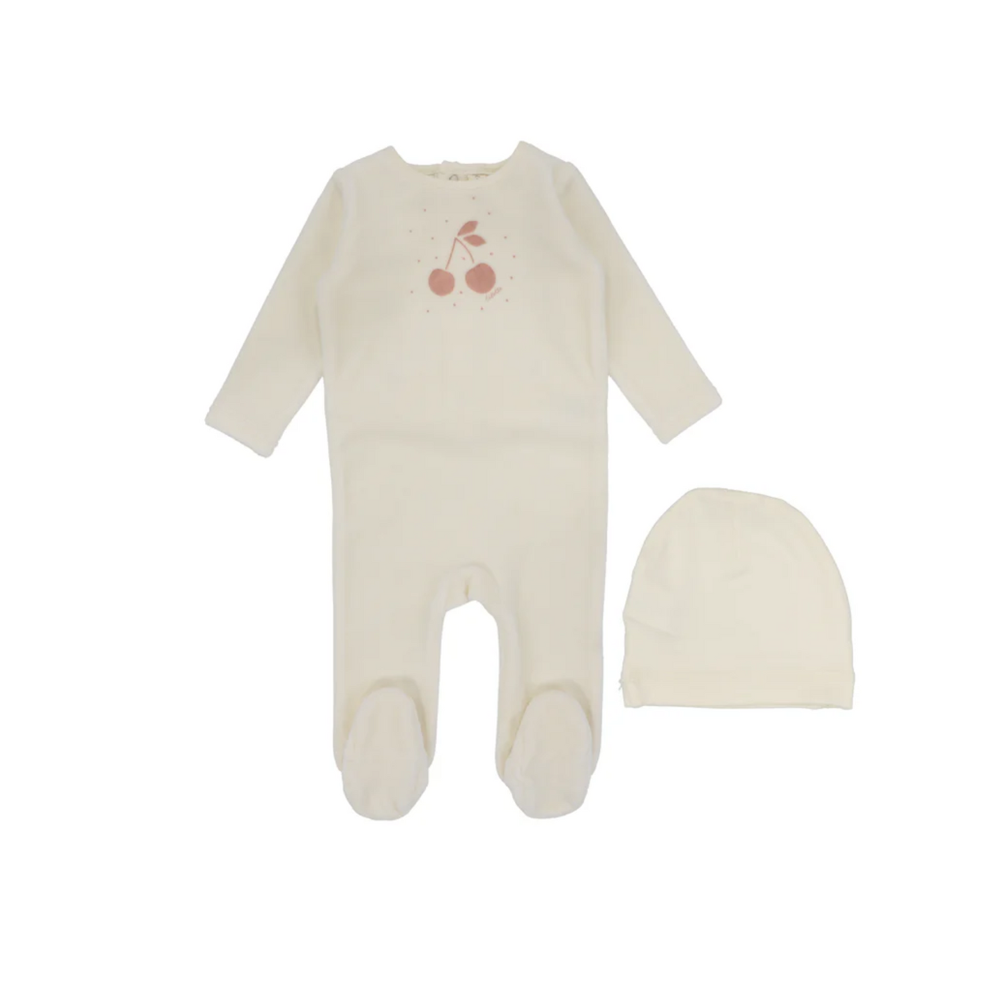 Lilette Cherry Graphic Velour Footie