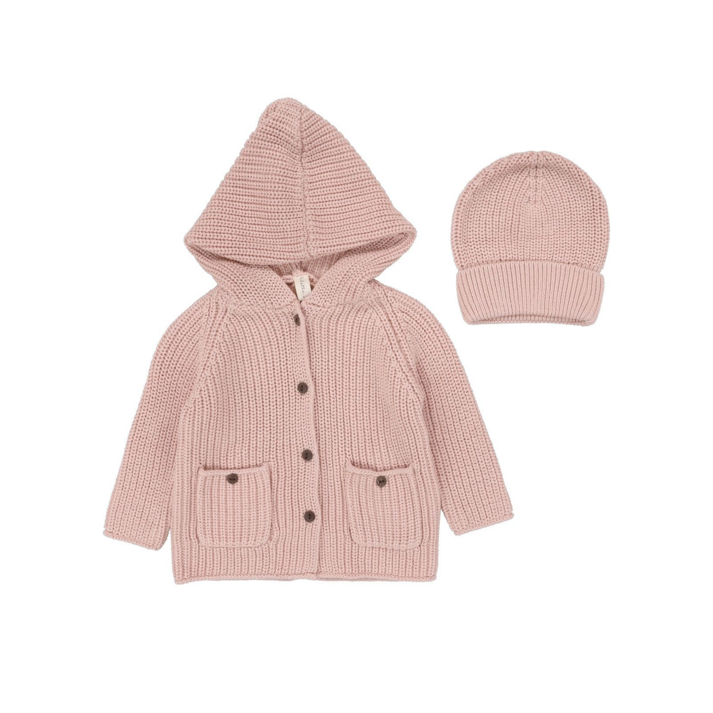 Lilette Chuncky Knit Jacket With Beanie