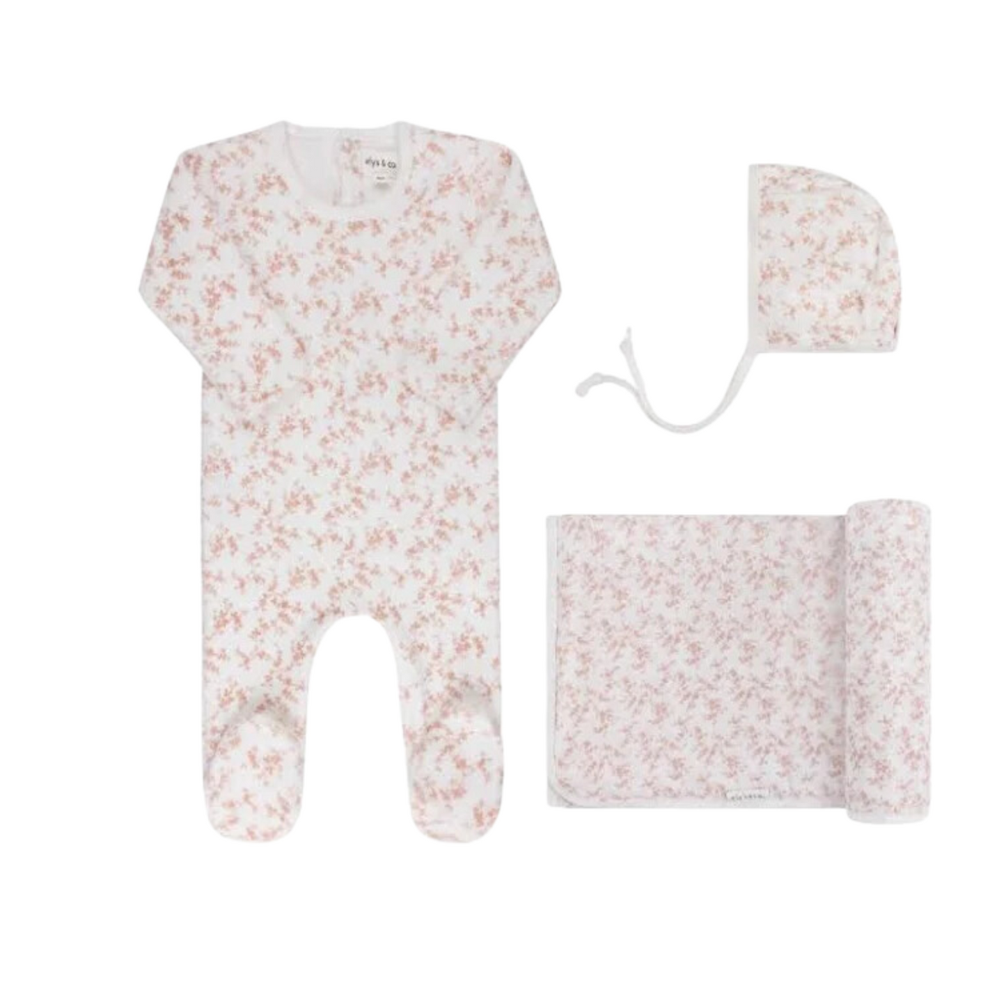 Ely`s & Co Velour Vine Pattern Footie