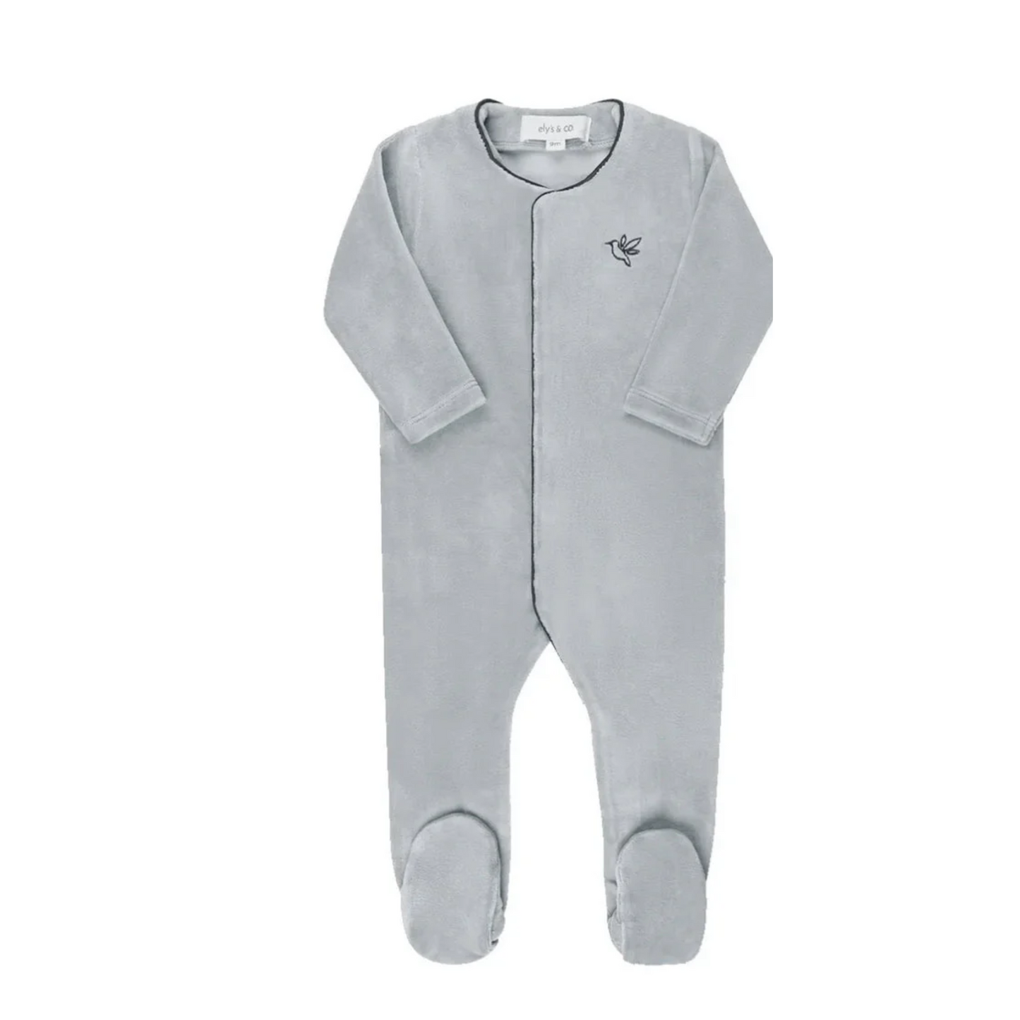 Ely's & Co Velour Embroidered Bird