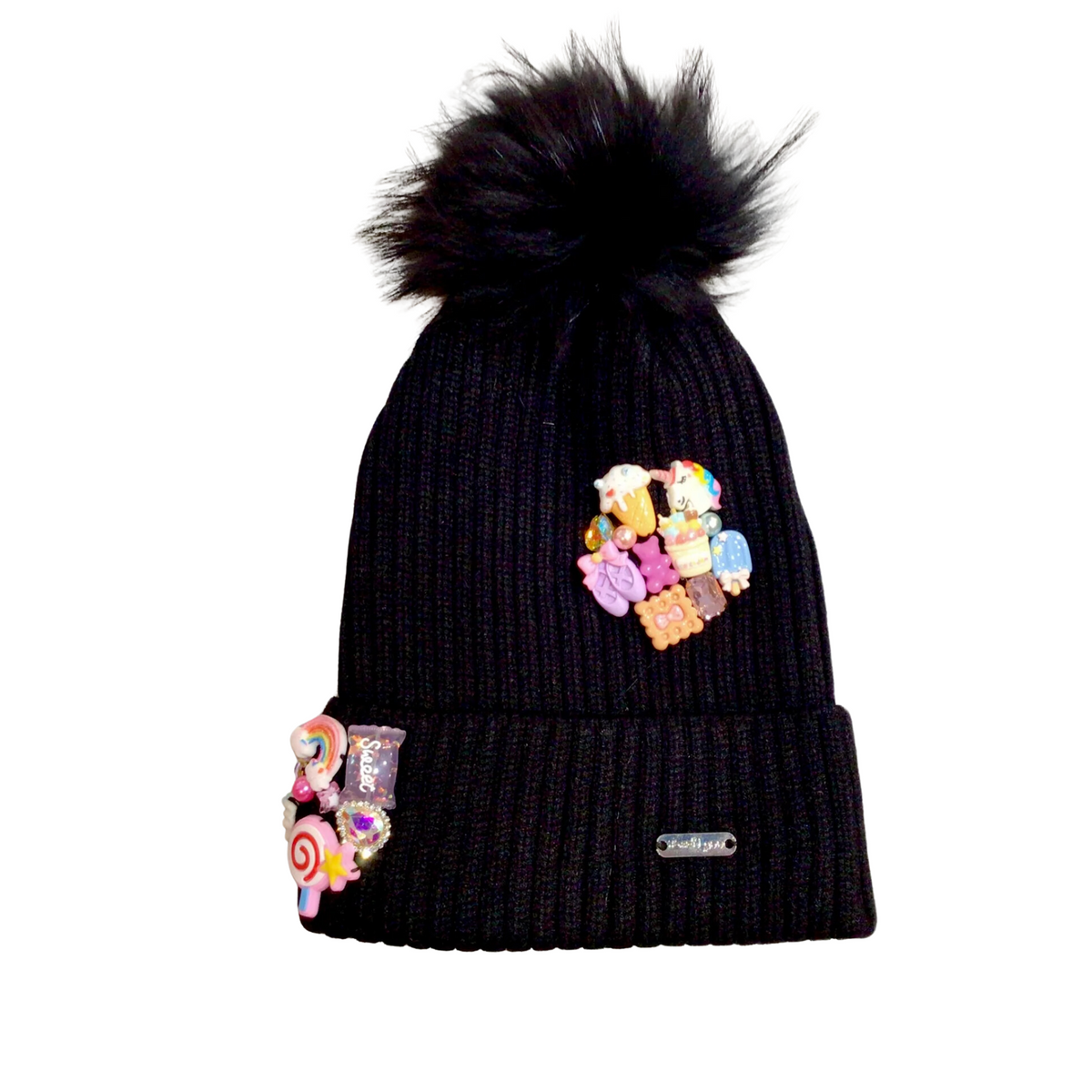 Bari Lynn Charm Cluster Hat With Fur