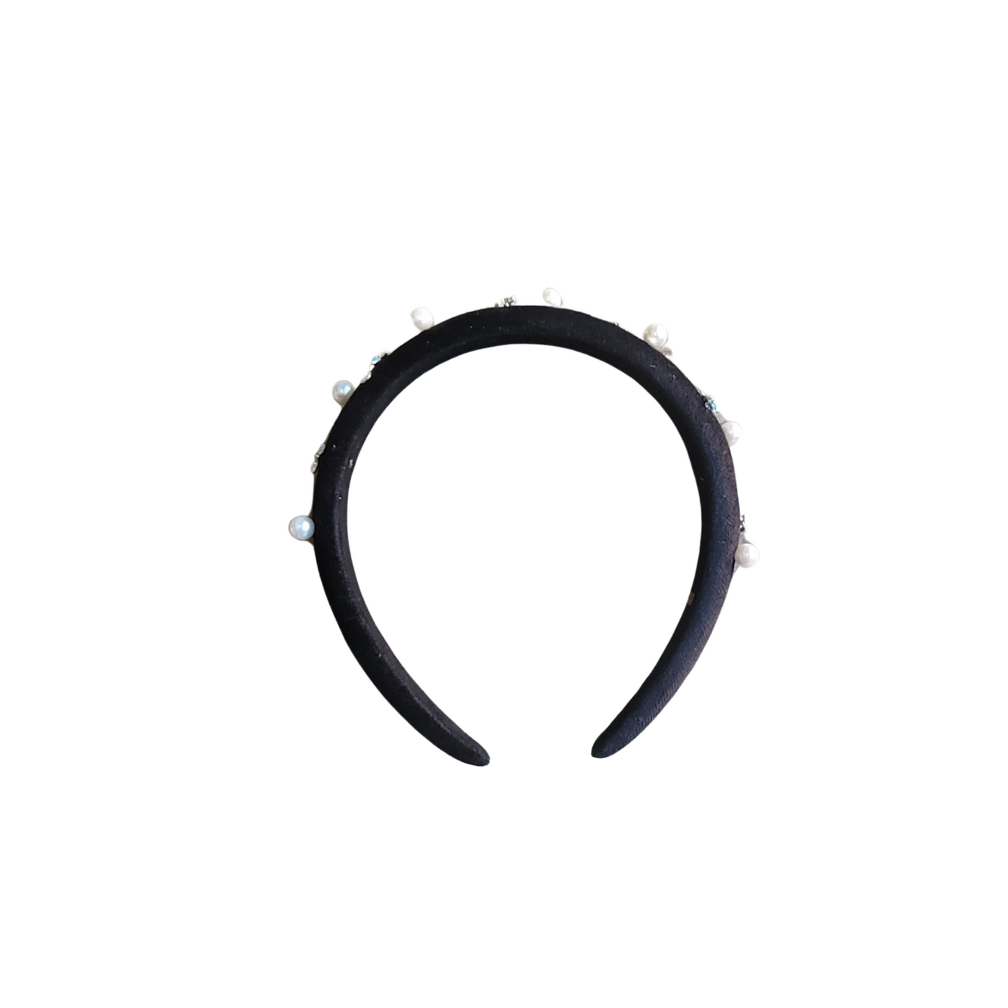 Bari Lynn Crystallized Thin Velvet Pearl Star Headband