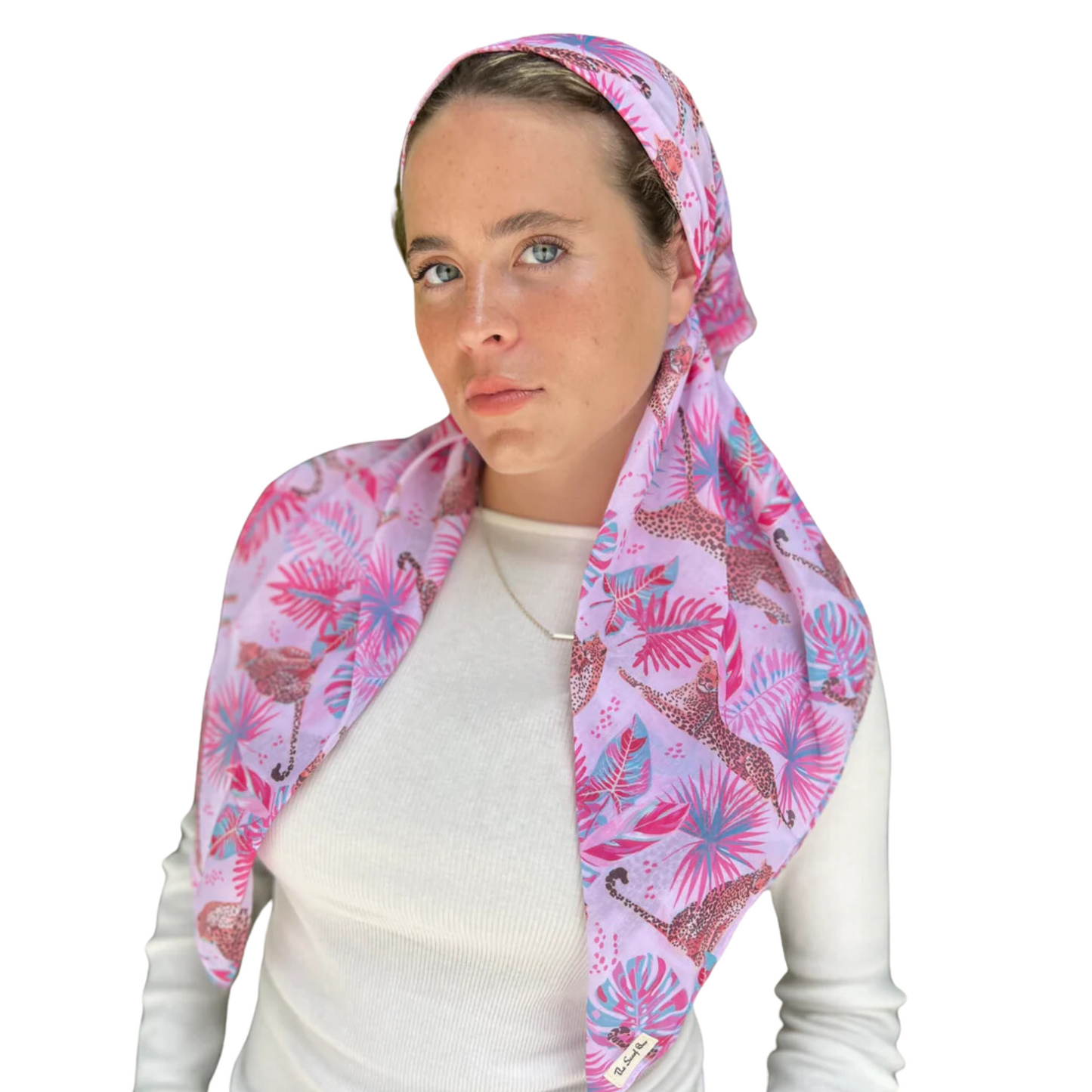 The Scarf Bar Summer Cheetah Square Headscarf