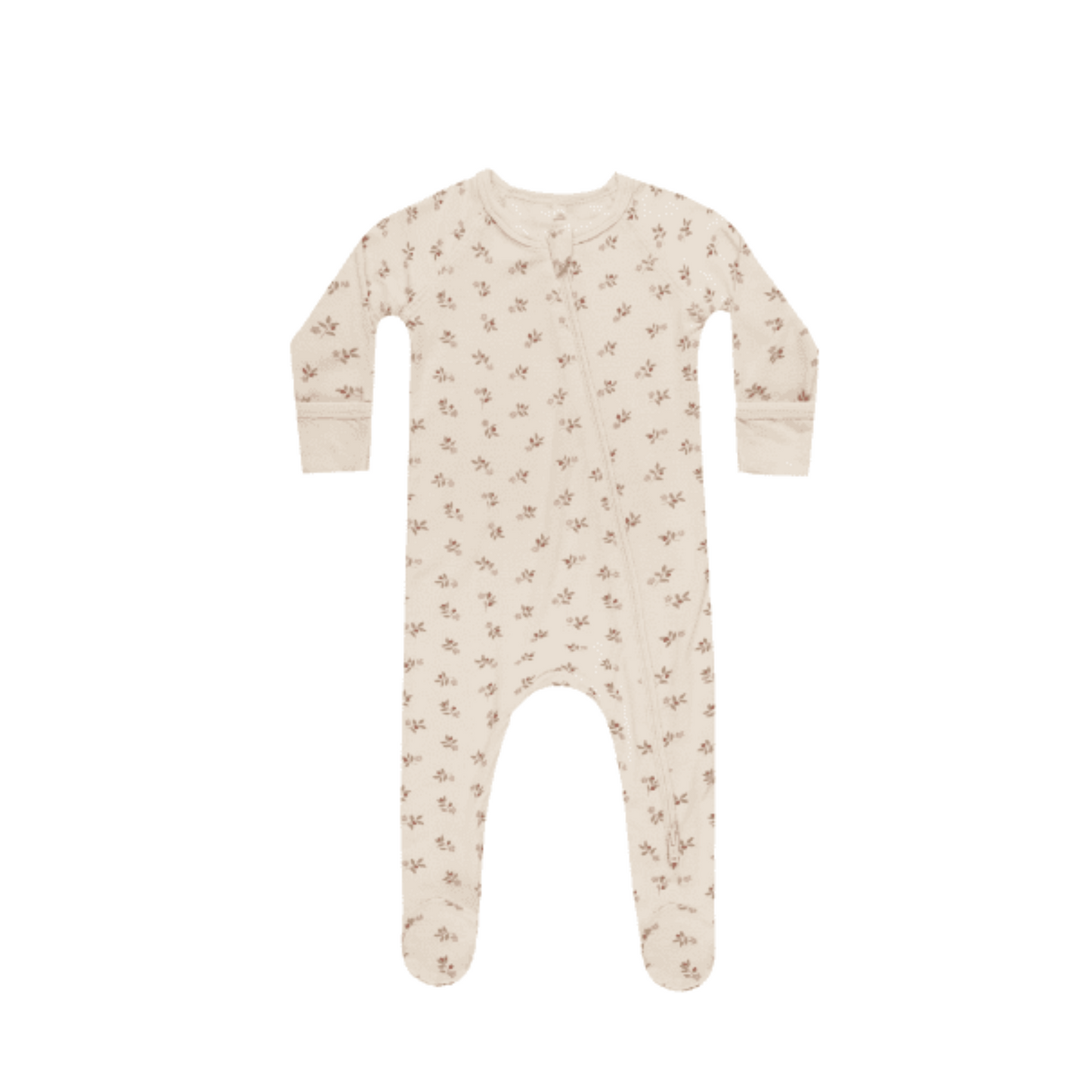 Quincy Mae Holly Berry Bamboo Zip Footie