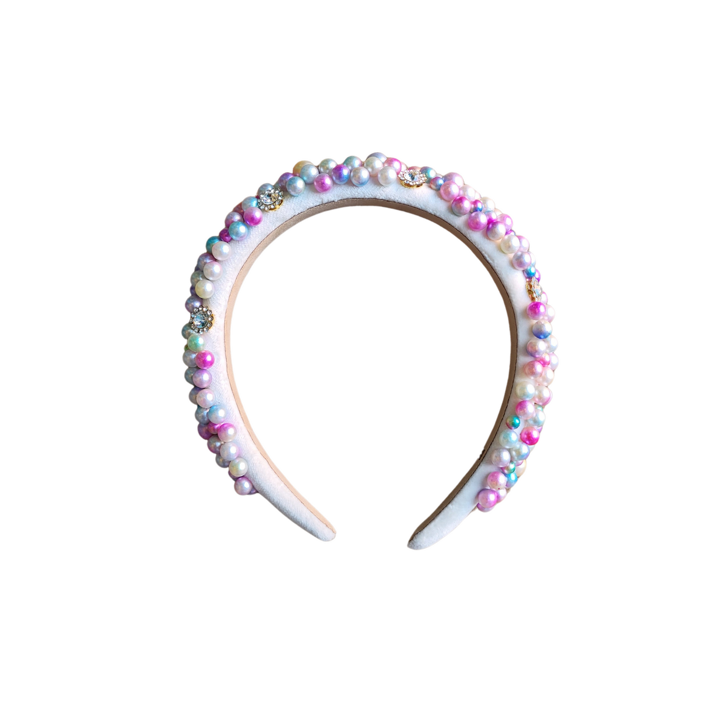 Bari Lynn Velvet Pearl Jewel Thin Headband