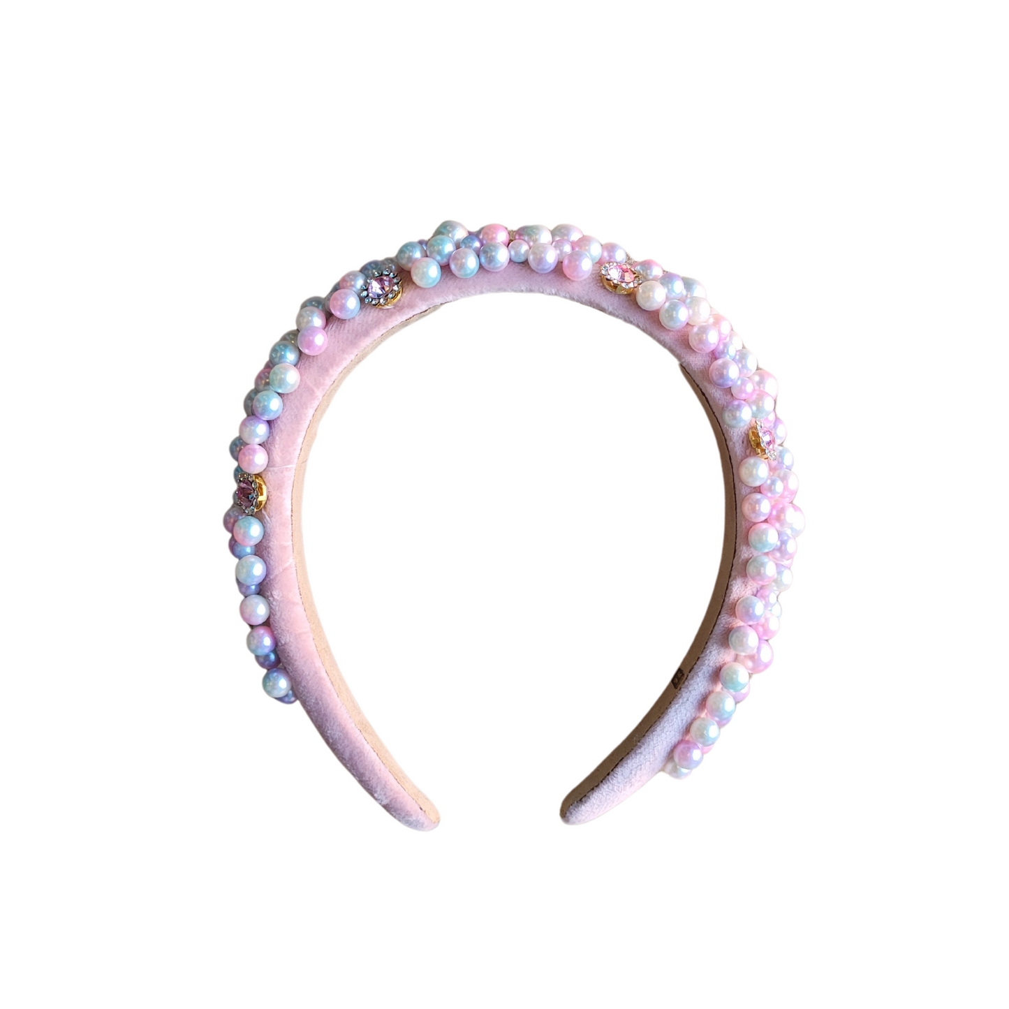 Bari Lynn Velvet Pearl Jewel Thin Headband