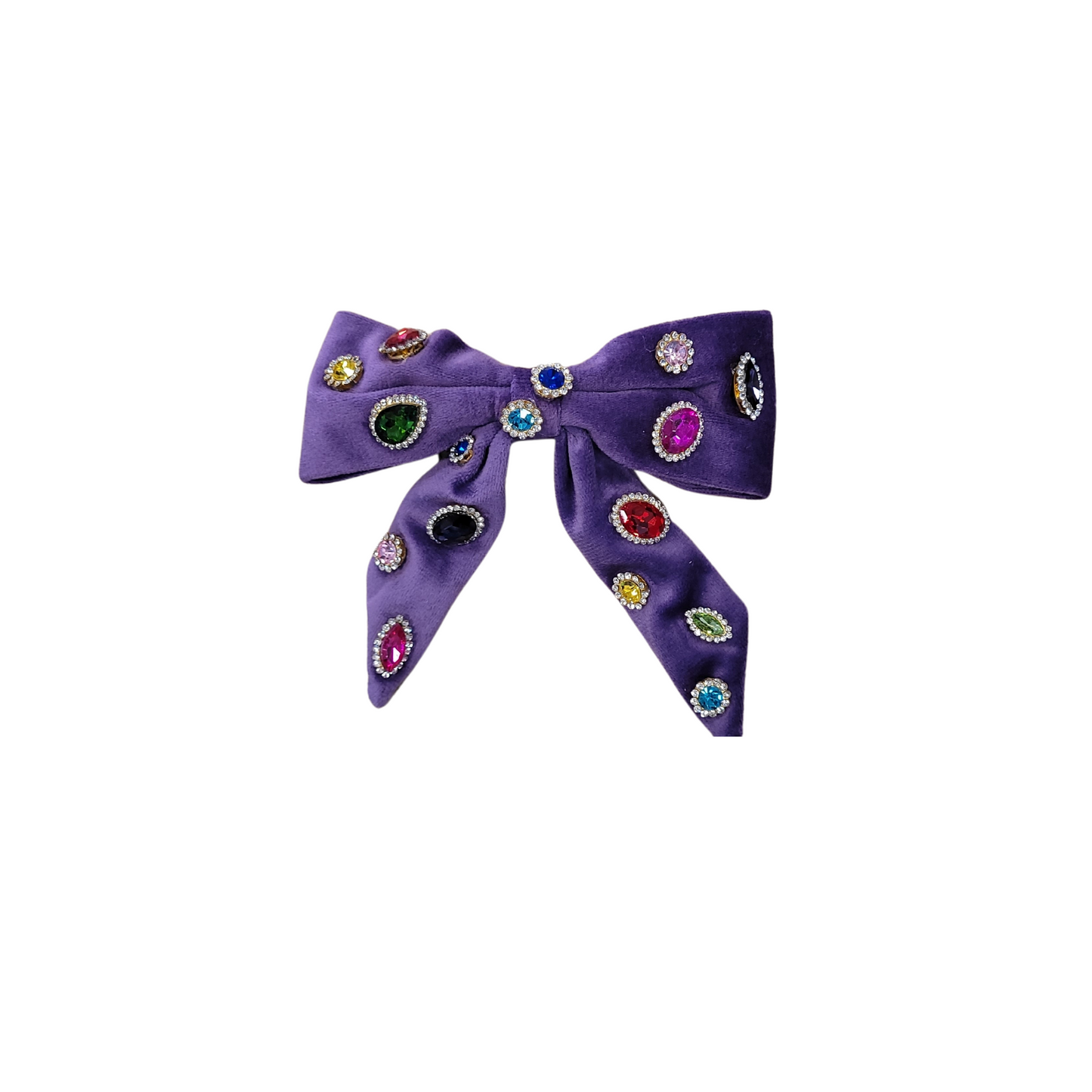 Bari Lynn Velvet Jewel Tail Bow Clip
