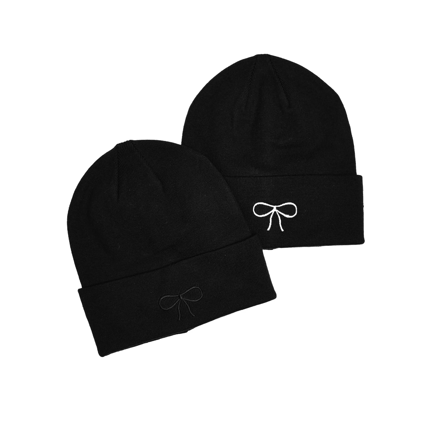 Nicsessories Embroidered Bow Beanie