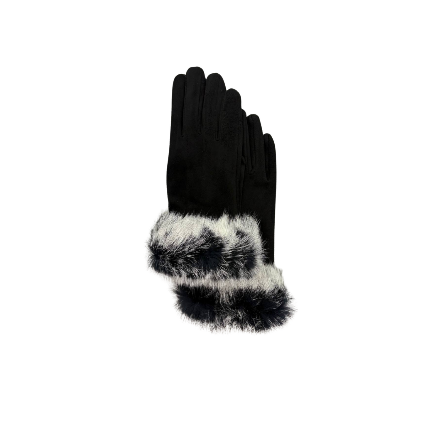Memoi Black/White Fur Cuff