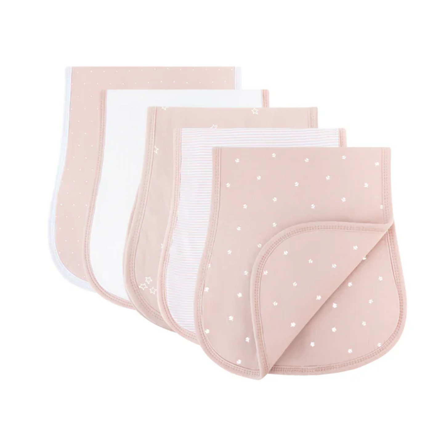 Ely`s & Co Absorbent Burp Cloths 5-Pack-Tulip Collection