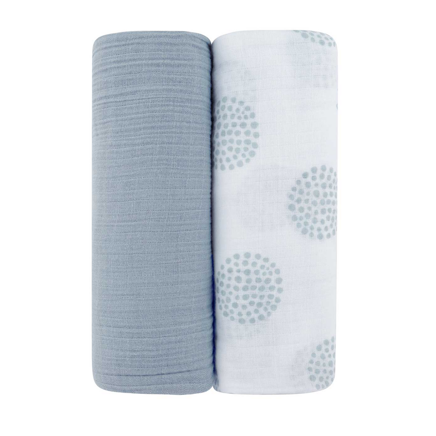 Ely`s & Co Two Pack Muslin Swaddles-I Dottie